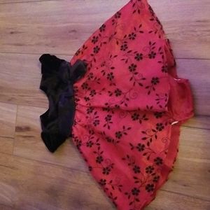 NEW 12M Red Black Rare Editions Holiday Christmas Dress w/ diaper cover